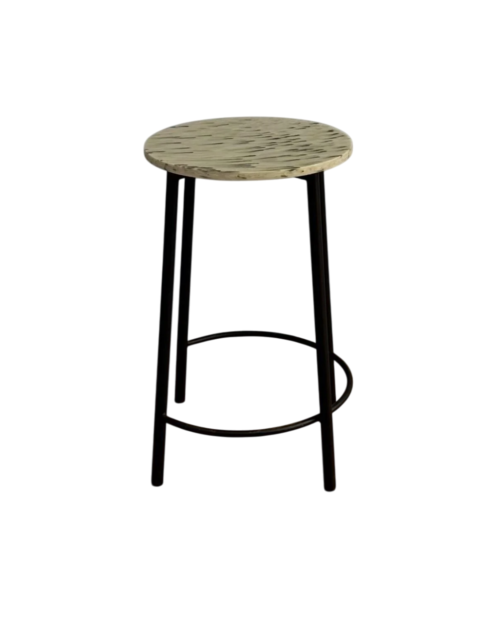 Стілець барний для кухні/бару/кав'ярні Recast Plastic круглий 38х60 см Сірий (BR200)