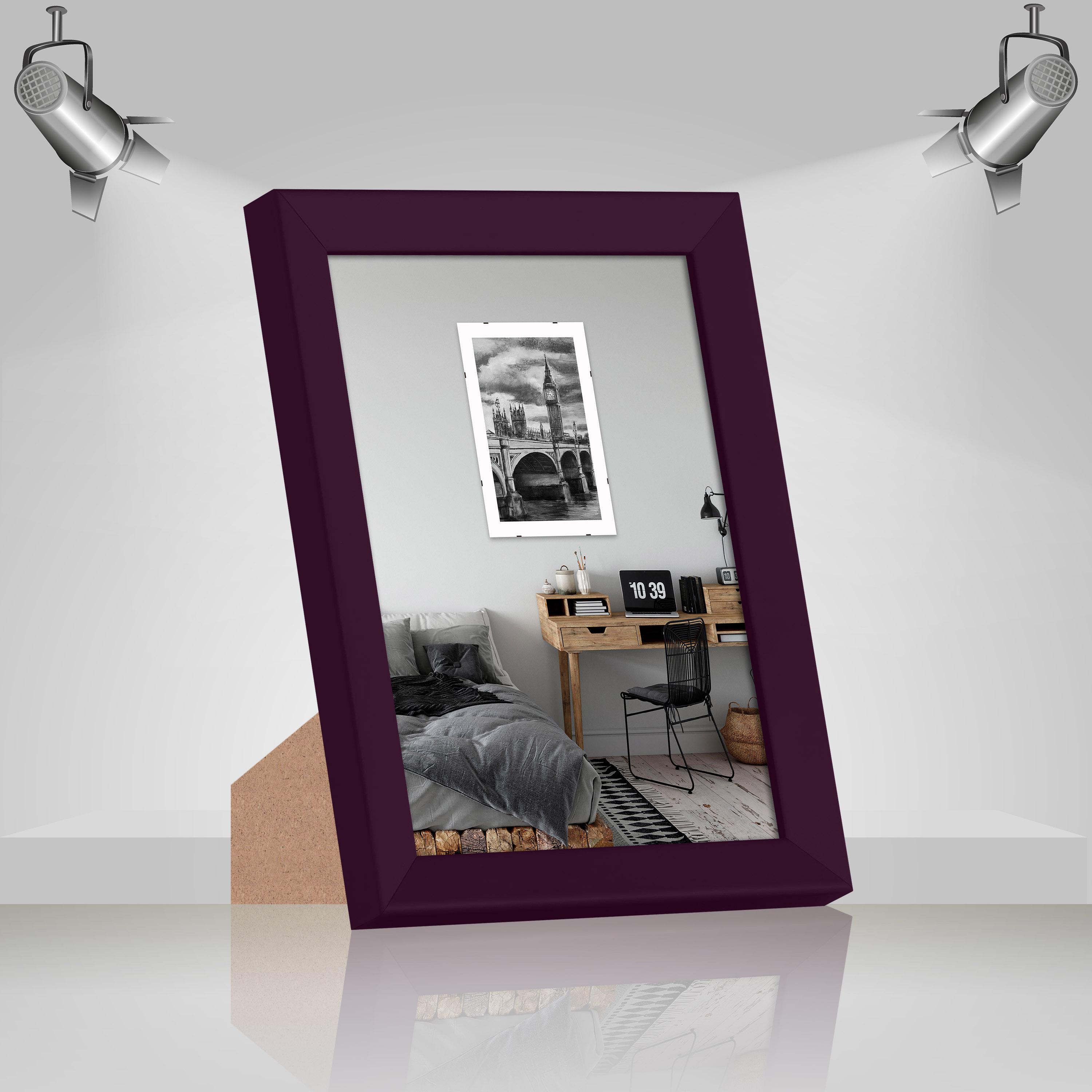 Фоторамка дерев'яна EmojiFrame 15х20 см AH2220-02 антиблікове скло 2 мм з ніжкою Фіолетовий - фото 2