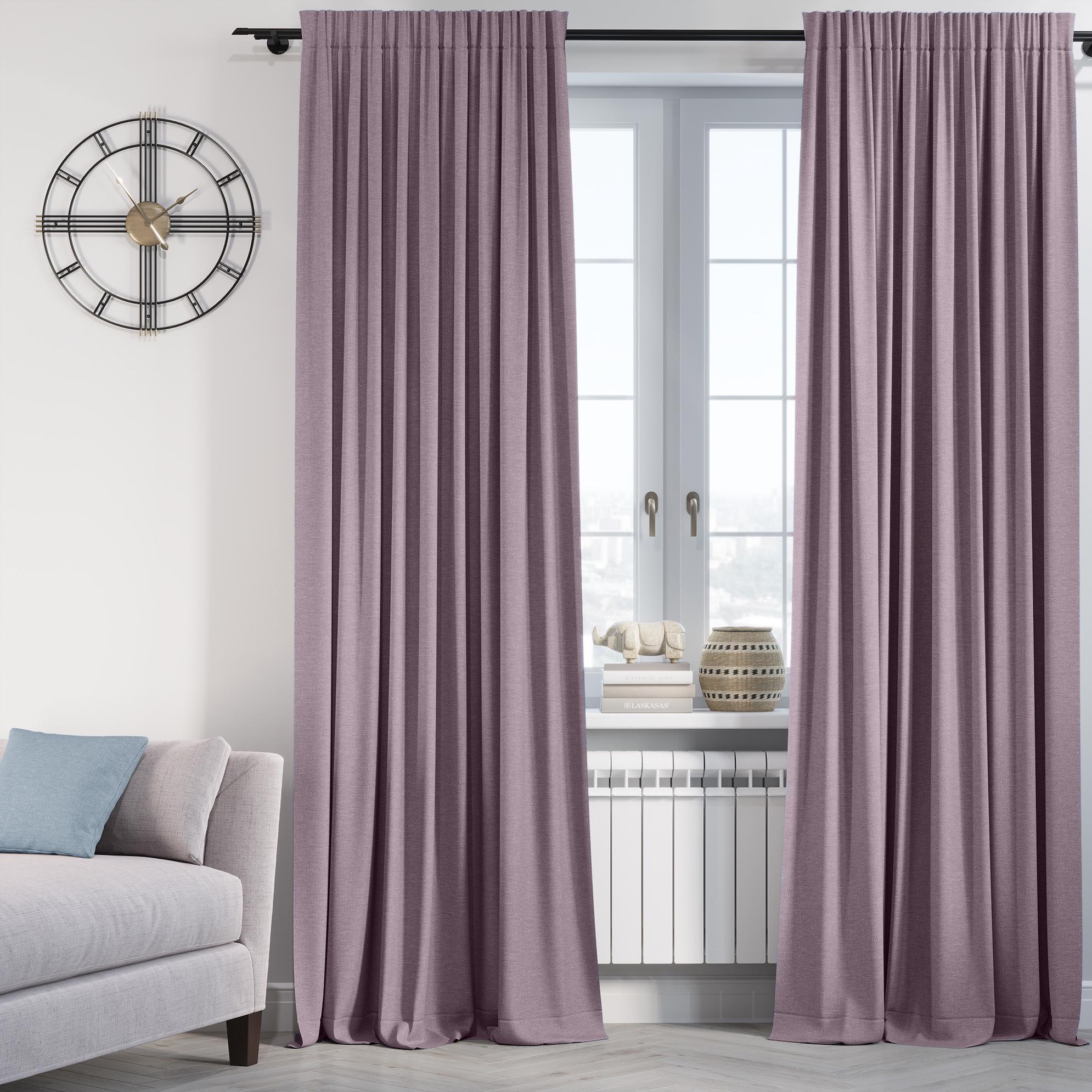 Комплект штор Lux Portiery CALIFORNIA микровелюр двойной 250x280 см 2 шт. Пудрово-сиреневый (MD 1558) - фото 1 Комплект штор Lux Portiery CALIFORNIA микровелюр двойной 250x280 см 2 шт. Пудрово-сиреневый (MD 1558) - фото 1