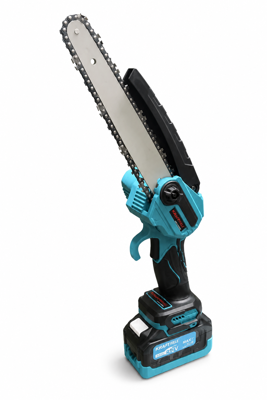 Мини-пила аккумуляторная Krafftec Germany PRO DUC195HN-8 48V 6Ah 2 АКБ шина 20 см автоматическая смазка Синий (DUC195HN-8)
