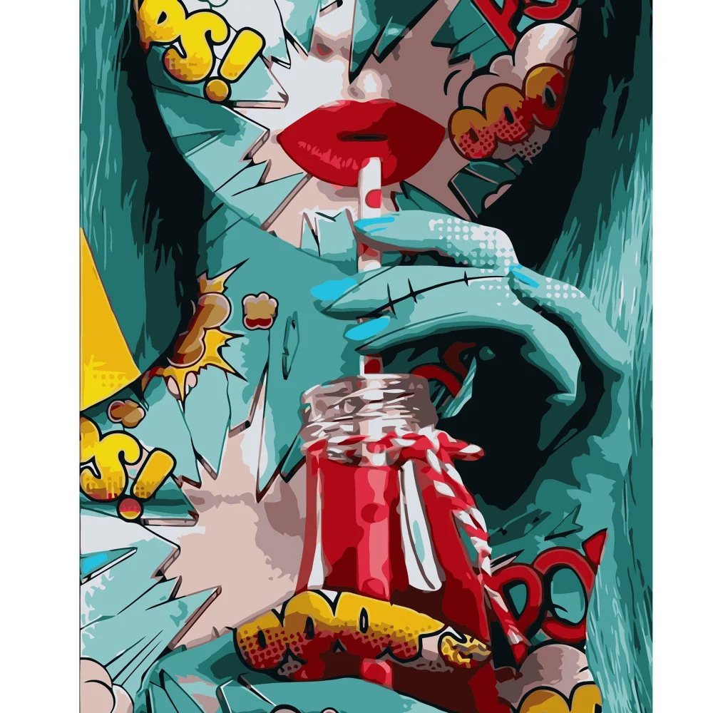 Картина по номерам Strateg Люди Поп-арт девушка 2 40х50 см в коробке (VA-1433КЗ-mt)