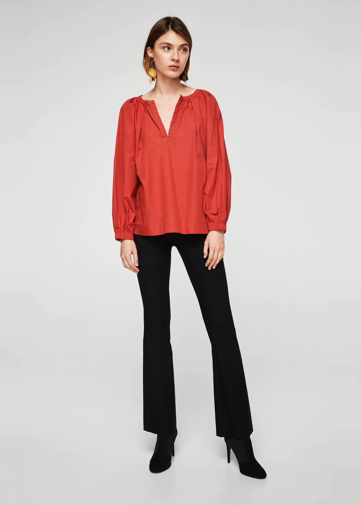 Блузка Mango M Темно-пурпурный (2000000829029)