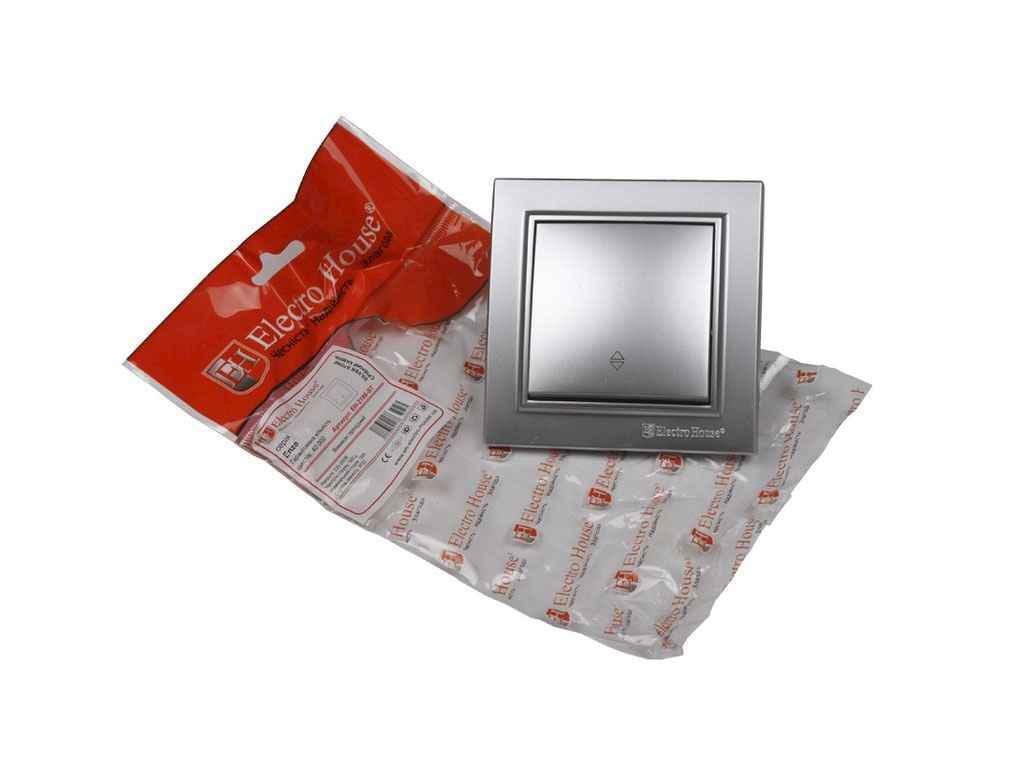 Выключатель ElectroHouse проходной Enzo EH-2186-ST Серебристый (209102)