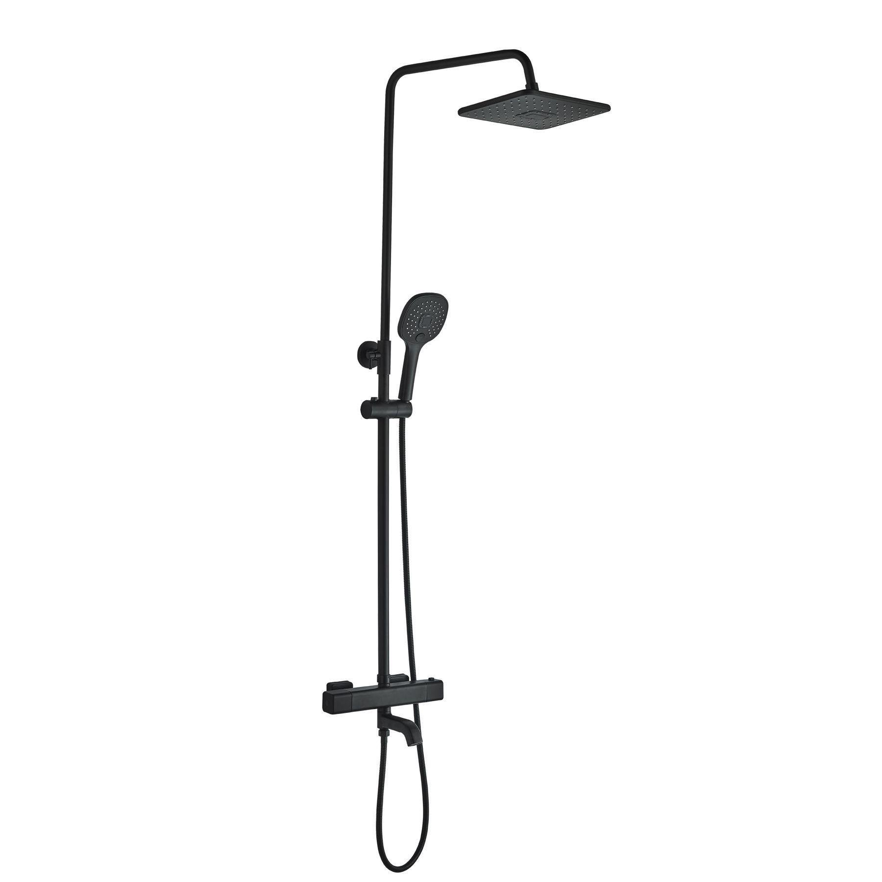 Душевая система Globus Lux Termostatic Q GLM-0041T-BB Черный (21323111)