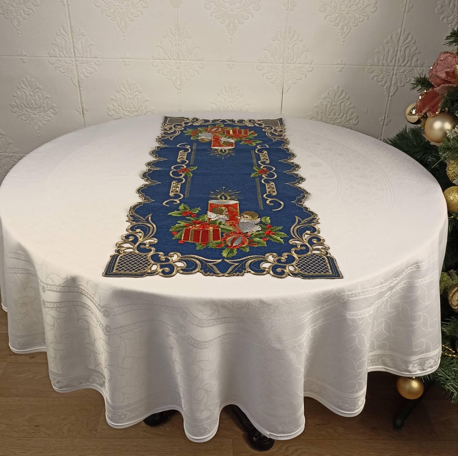 Дорожка новогодняя 10195A 40x90 см Blue (CN36906)