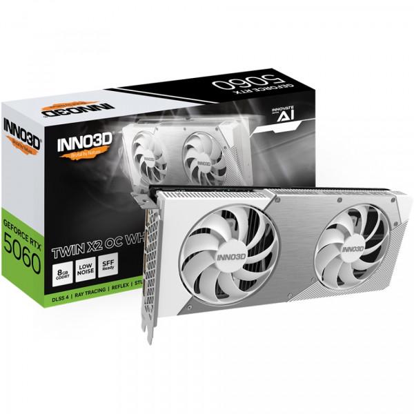 Відеокарта GeForce RTX5060 Inno3D TWIN X2 OC WHITE 8GB GDDR7 128bit PCI Express 5.0 - фото 2