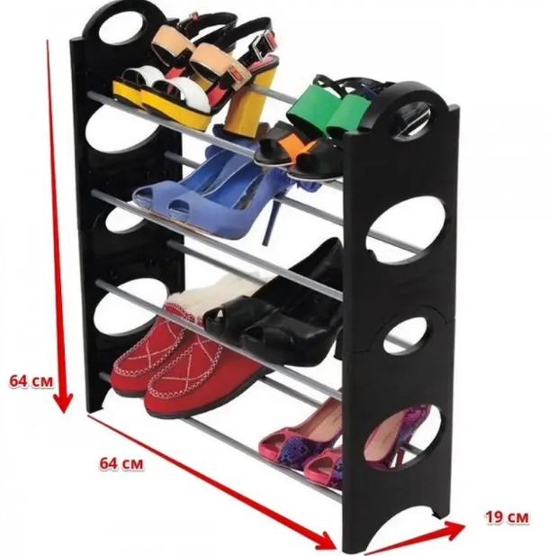 Полиця стійка для зберігання взуття Shoe Rack 4 полиці (17622) - фото 2