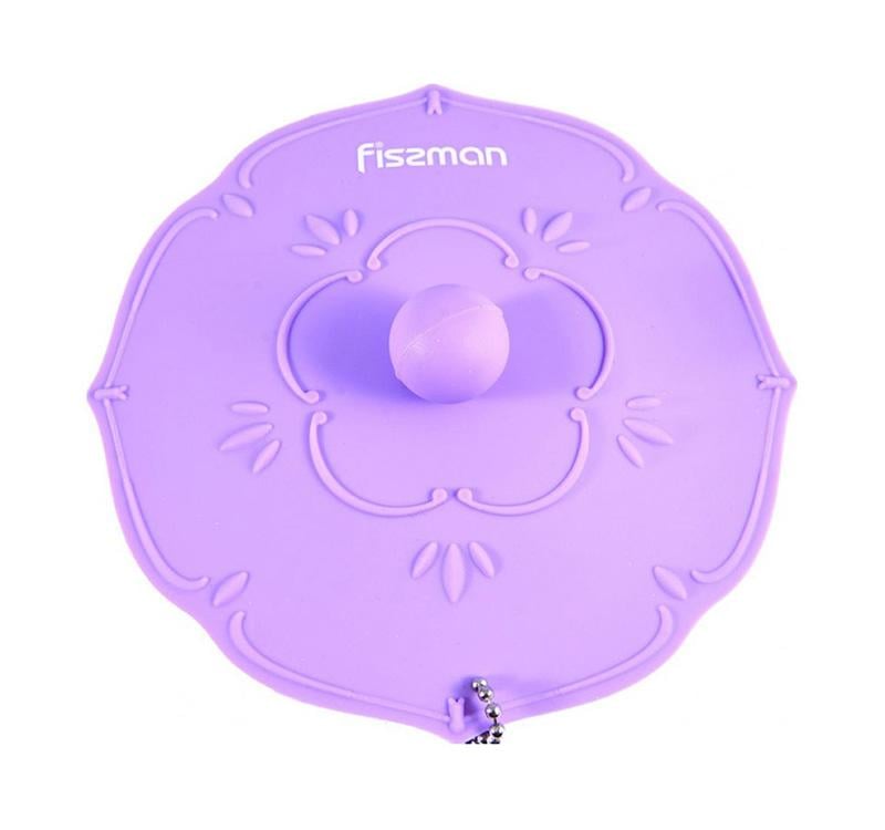 Кришка силіконова для чашки Fissman Квітка Ø 11,5 см Бузковий (FN-AY-8852)