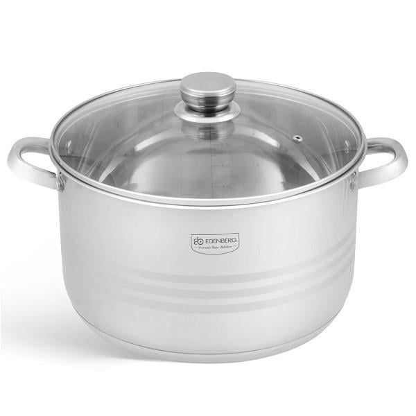 Кастрюля Edenberg EB-3020 из нержавеющей стали с крышкой с капсульним дном 12,40 л 30x17,50 см (EB-3020)