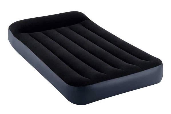 Надувная велюровая кровать Intex 64141 с подголовником, 191x99x25см