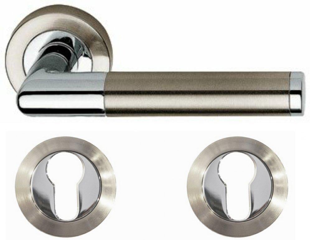 Ручки Linea Cali Karina накладка под цилиндр Никель матовый/Хром (1306pz)