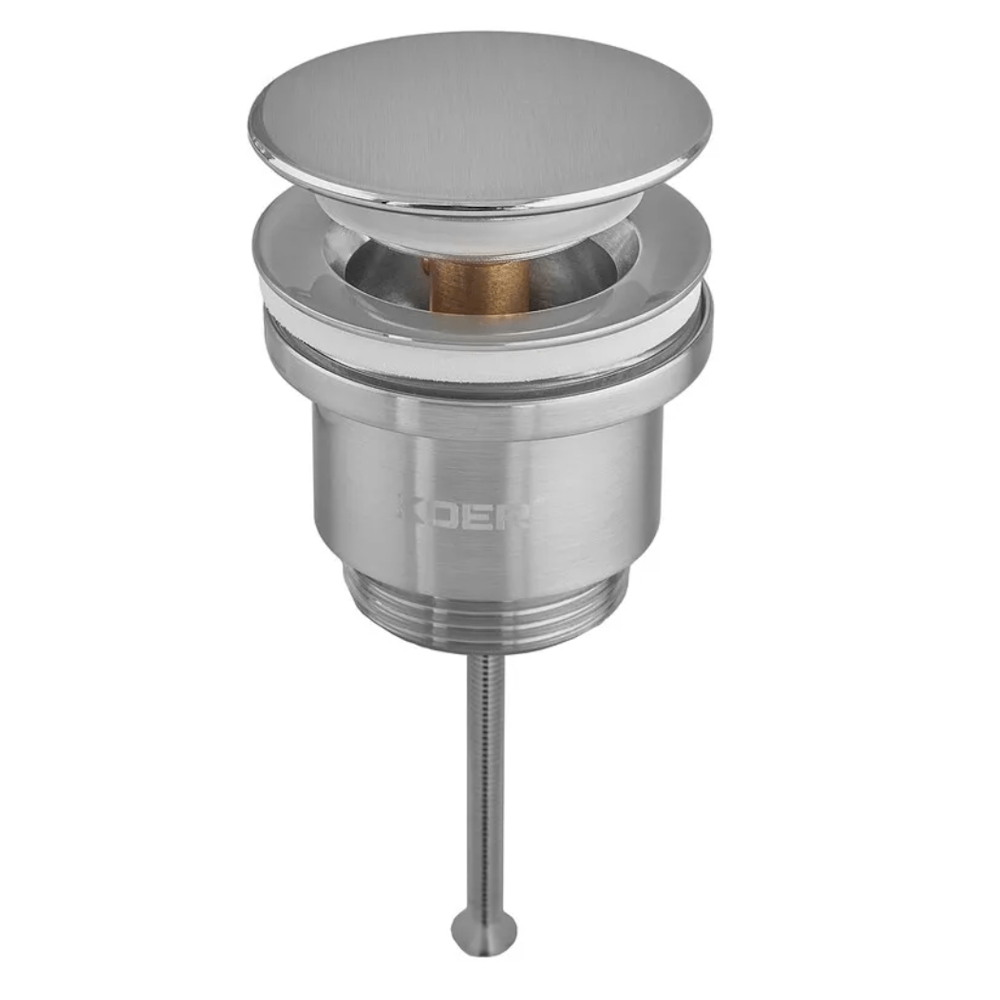 Клапан донный KOER PW-11-02 1 1/4'' Сlick-Сlack SS для умывальника Хром (KR5792)