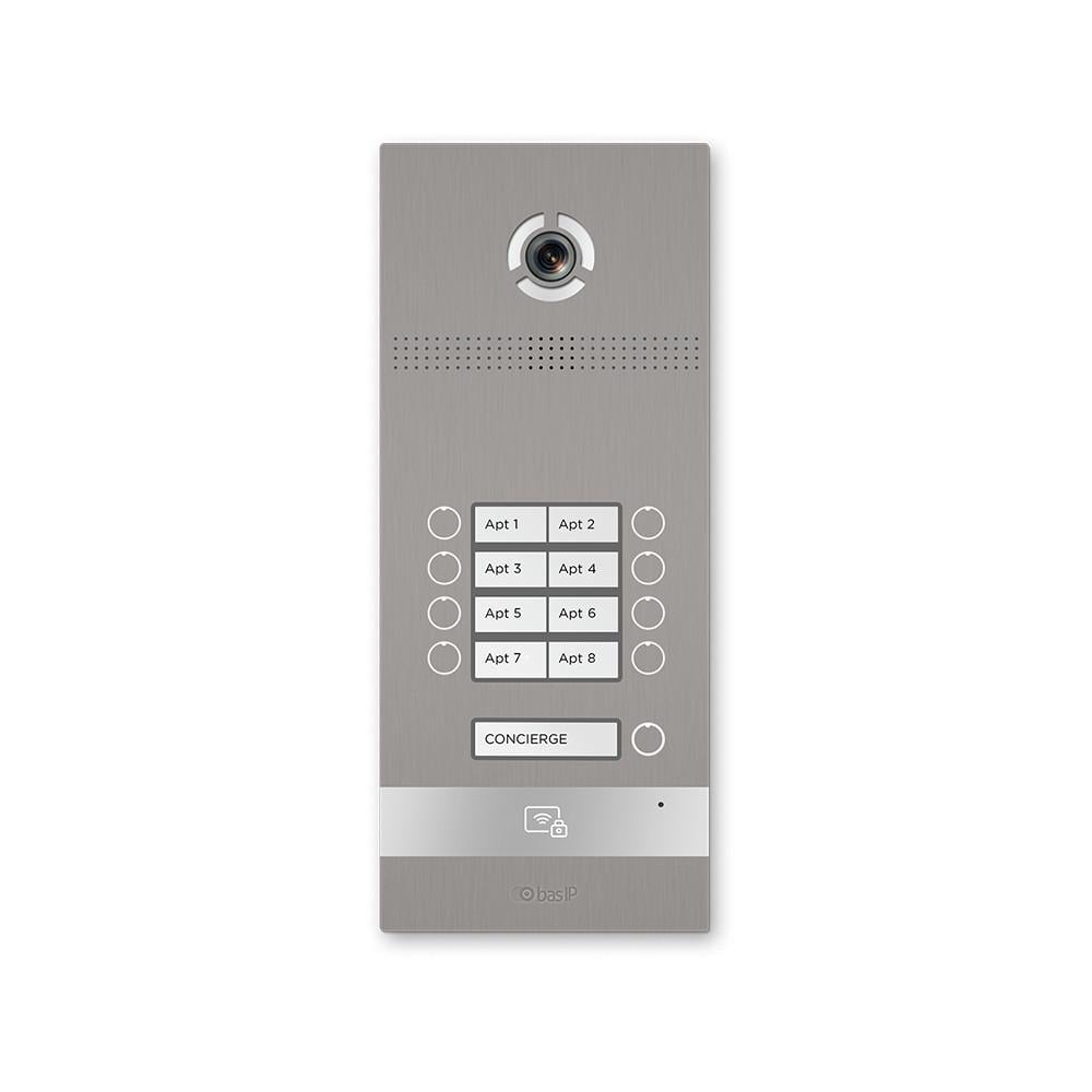 Панель виклику IP на 8 абонентів BAS-IP BI-08FB з розпізнаванням облич і зчитувачем UKE SilverY для IP-домофонів (245407)