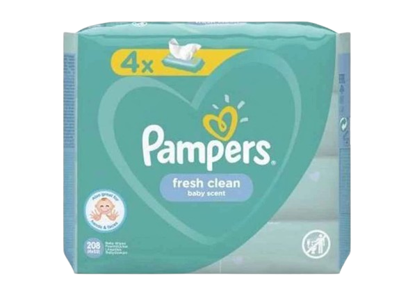 Влажные салфетки Pampers детские Baby Fresh Clean 4х52 шт. (537457)