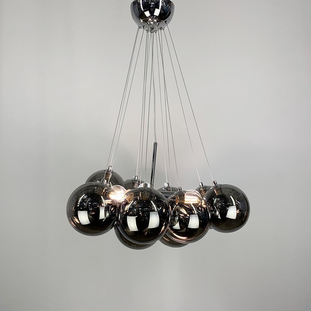 Люстра-пучок на 12 графитовых плафонов d 55 см Хром (LF_MJ 140-650 CH+GR)