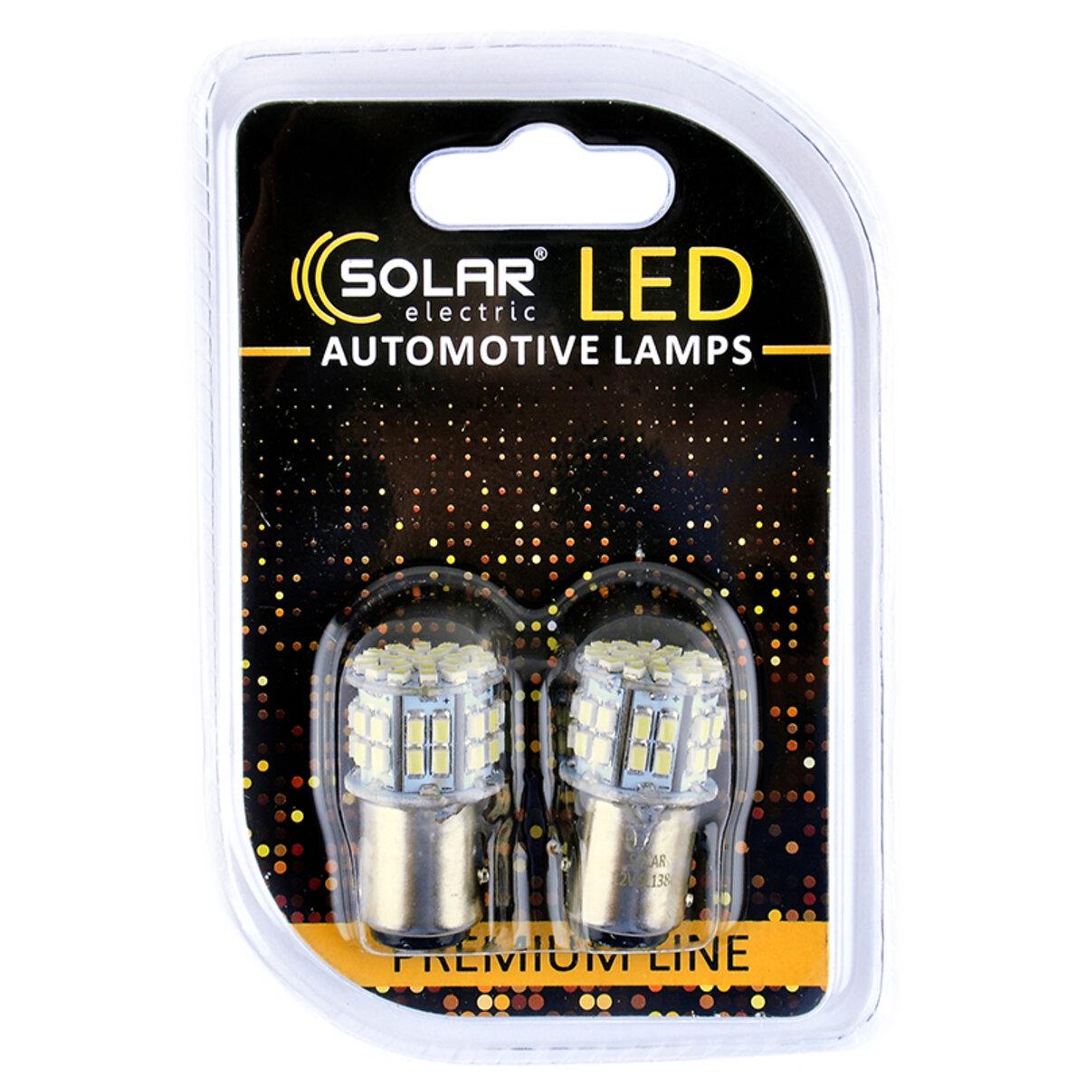 Автомобільна лампа Led Solar 12 V S25 BAY15d 50SMD 2 шт. White (4407-8841d) - фото 3