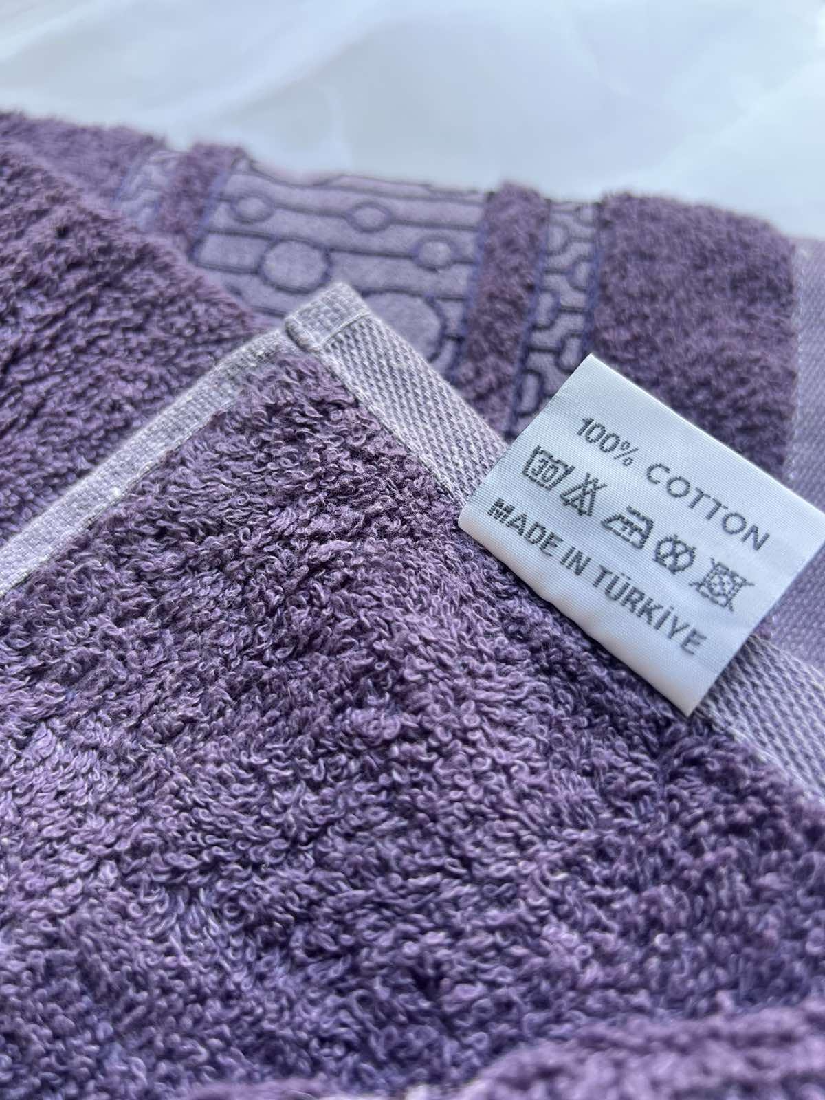 Набір рушників банне та для обличчя 70х40 см/50х90 см 2 шт. Фіолетовий (mame2v1kruf-fio) - фото 2 Набір рушників банне та для обличчя 70х40 см/50х90 см 2 шт. Фіолетовий (mame2v1kruf-fio) - фото 2