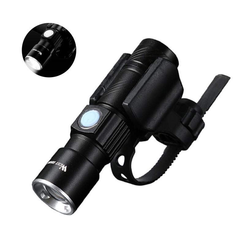 Фонарь велосипедный West Biking 0701126 Black с креплением USB аккумуляторный передний велофонарь Фонарь велосипедный West Biking 0701126 Black с креплением USB аккумуляторный передний велофонарь