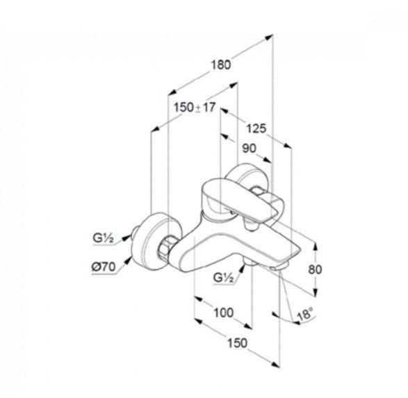 Змішувач для ванни та душу KLUDI PURE AND SOLID (346810575) - фото 4 Змішувач для ванни та душу KLUDI PURE AND SOLID (346810575) - фото 4