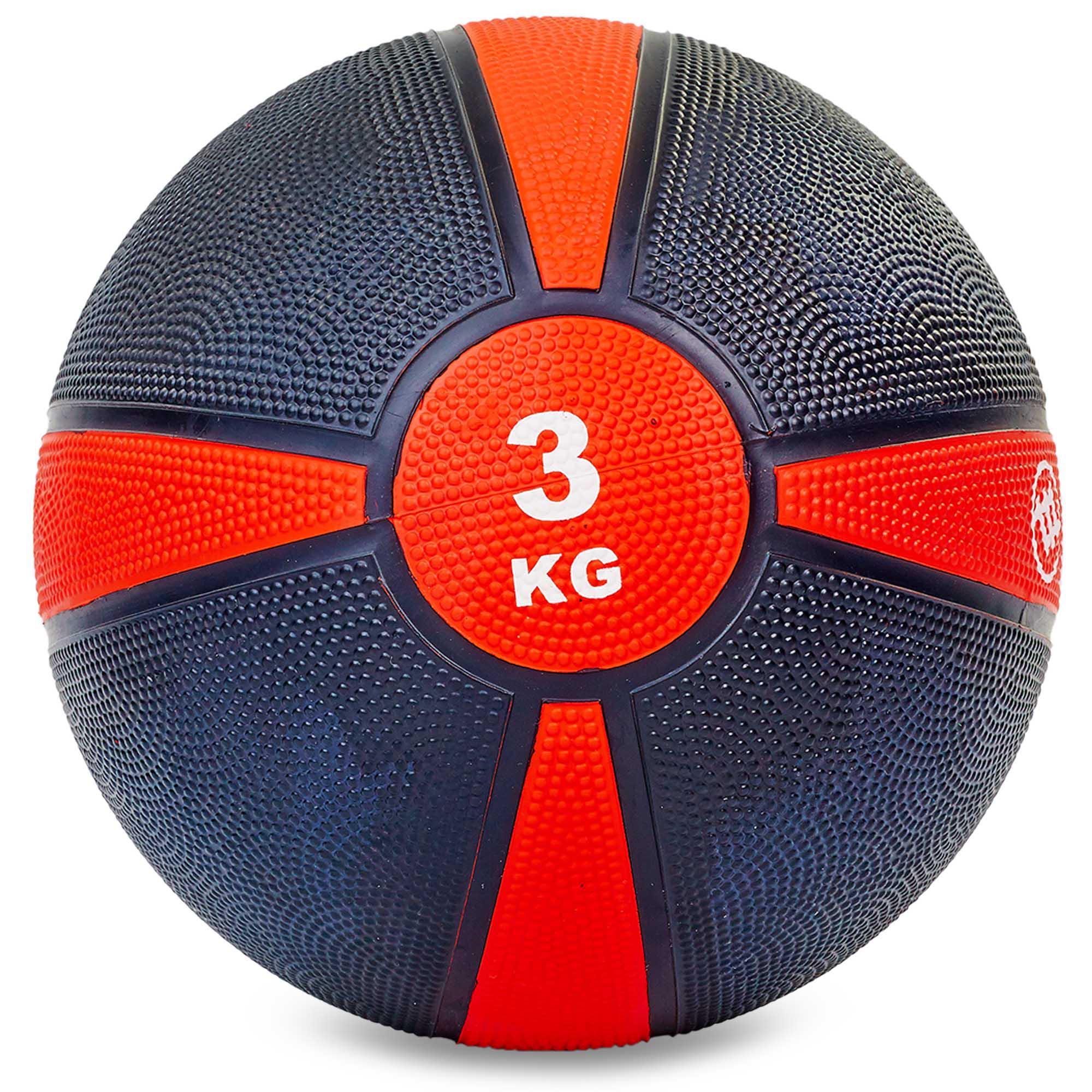 Мяч медицинский медбол Zelart Medicine Ball FI-5122-3 3 кг Черный/Красный (DR003488) - фото 1