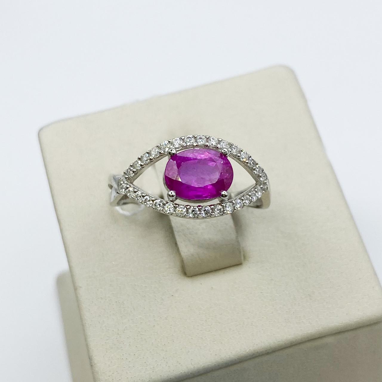 Кольцо серебряное с рубином р. 18,5 2,21 г (1959714514)