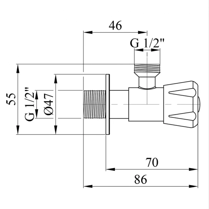 Кран приладовий Kroner KRP Edelstahl Klassisch ESG101 1/2"х1/2" ЗЗ (CV022974) - фото 2