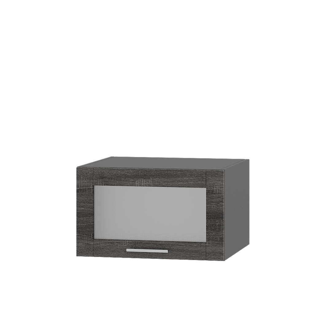 Шкаф верхний Эверест Оптима модуль Верх витрина ВВ21-600 60х57х36 см Дуб Сонома Трюфель/Антрацит (08390)