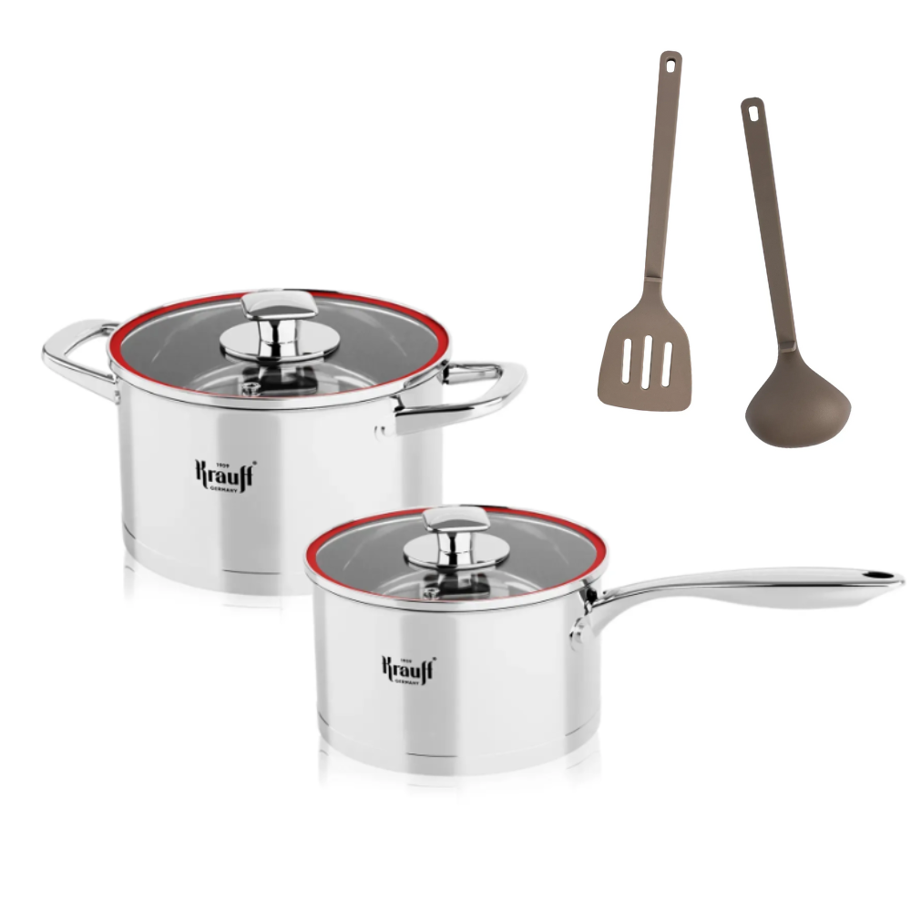 Кастрюля и ковш с крышками Krauff Prime Chef с половником и картофелечисткой 2 л (28528)