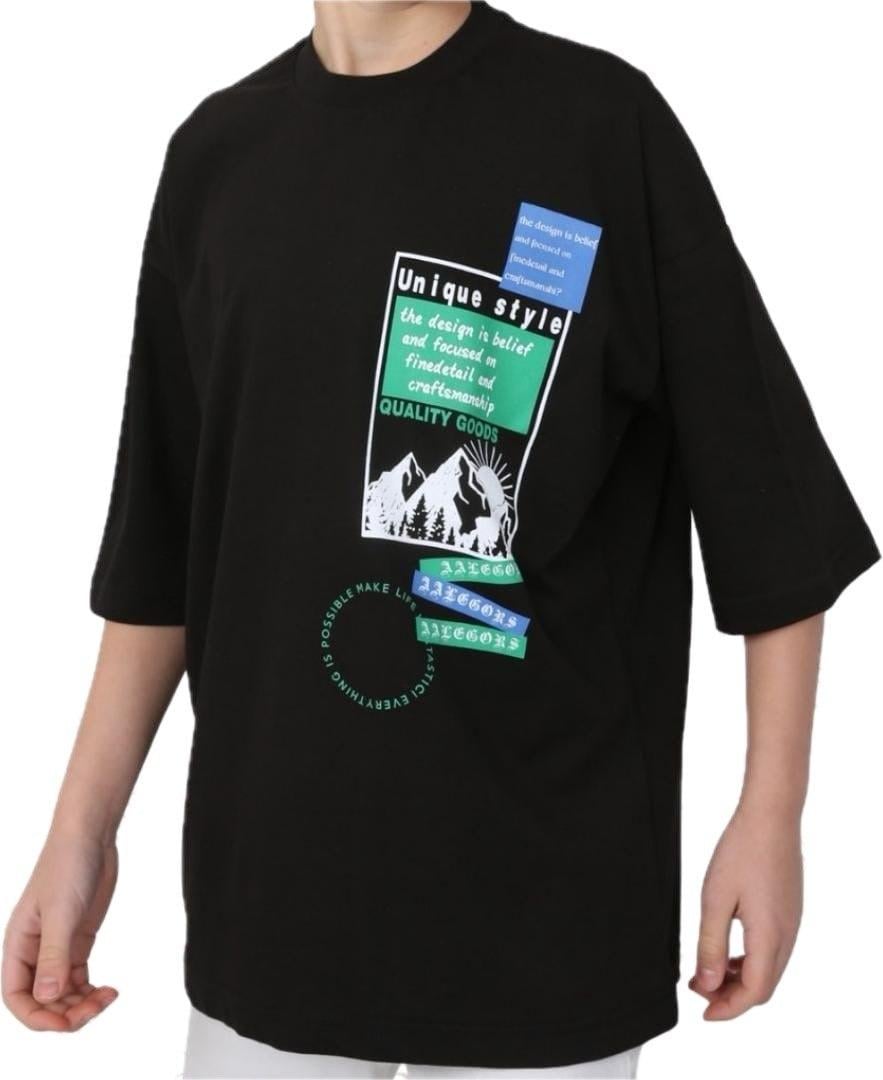 Футболка подростковая Dofbi оверсайз 170 см Черный (06476)