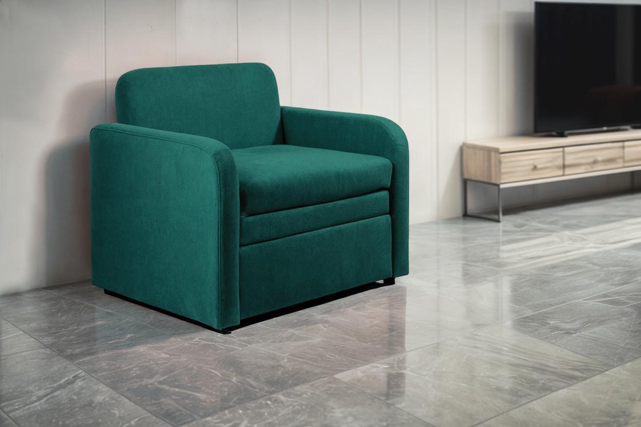 Кресло раскладное Tobi Sho Юниор-0.7 мягкое велюр Крокус 880х800х800 мм 88 Морская волна