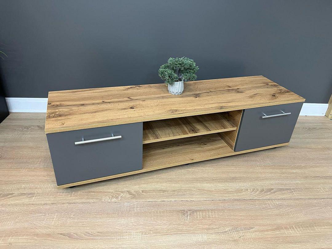 Тумба під телевізор Smart 1390х400х380 мм Дуб Аппалачі/Антрацит - фото 9