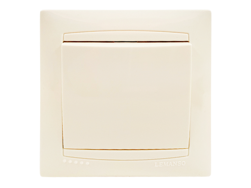 Выключатель 1-клавишный Lemanso Кремовый Сакура (LMR1101)