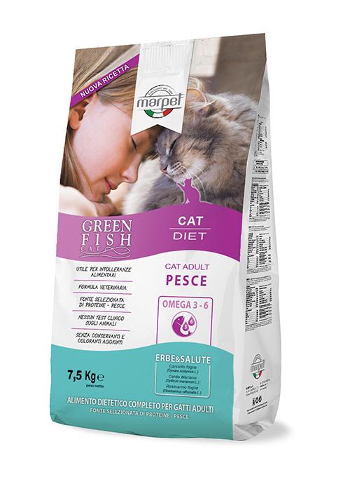 Корм сухой Marpet Greenfish для взрослых кошек диетическое питание 7,5 кг Корм сухой Marpet Greenfish для взрослых кошек диетическое питание 7,5 кг