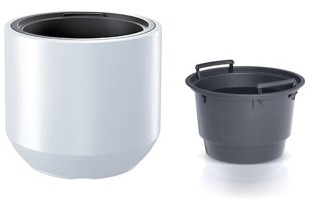 Горщик для квітів Prosperplast HEOS H-35 см круглий з вкладником Білий - фото 1 Горщик для квітів Prosperplast HEOS H-35 см круглий з вкладником Білий - фото 1