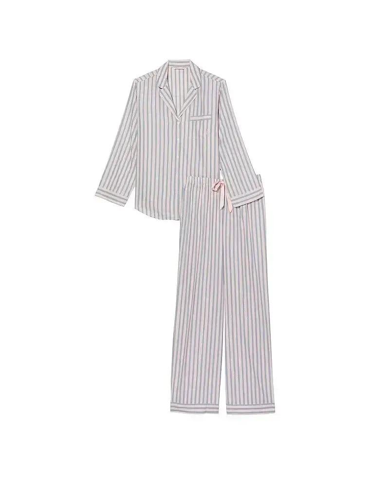 Піжама сорочка/штани фланель Victoria's Secret Long Pajama смужка Set M Блакитний (26673647) - фото 3 Піжама сорочка/штани фланель Victoria's Secret Long Pajama смужка Set M Блакитний (26673647) - фото 3