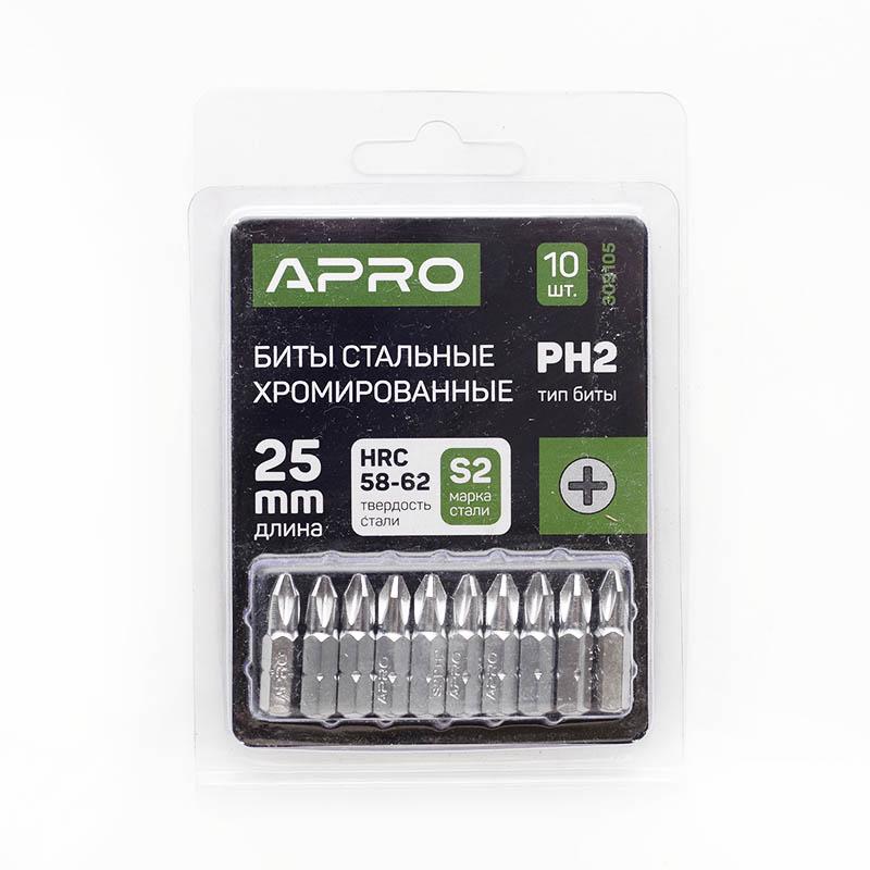 Біта Apro хромовані PH2х25 мм 10 шт./уп.