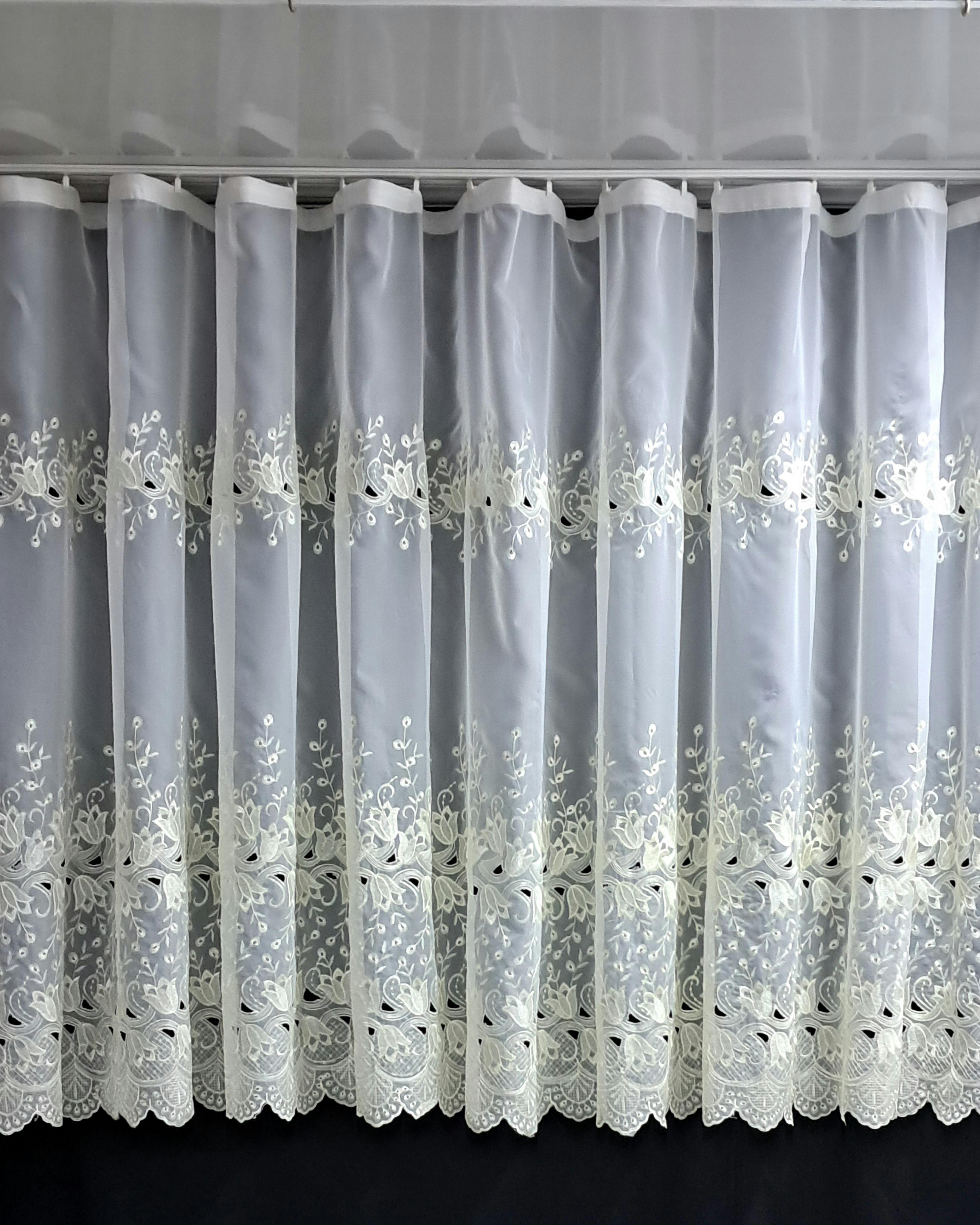 Гардина для кухни шифоновая с вышивкой 170х400 см (1183.1)