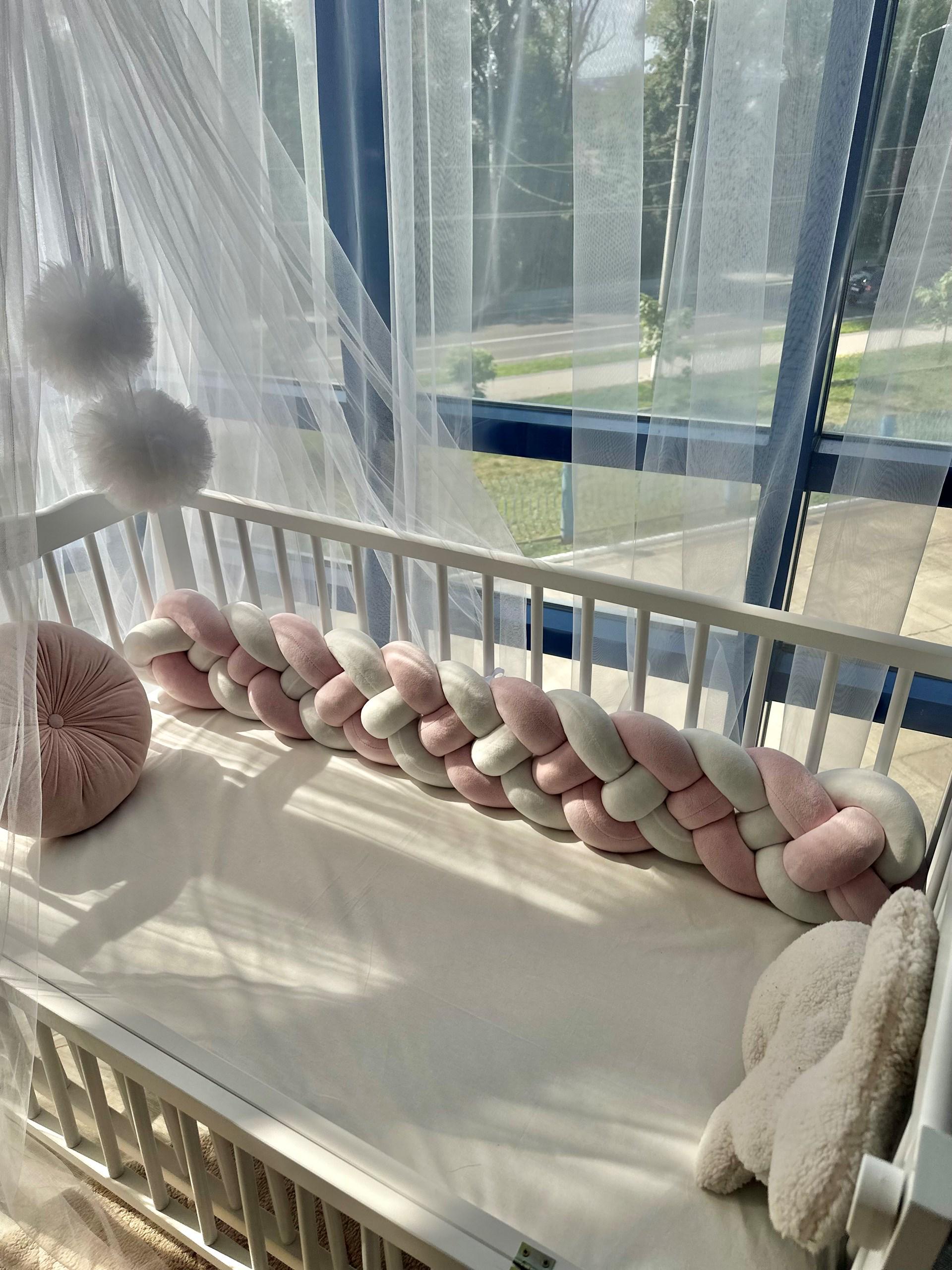 Коса-бортик велюрова чотирьохплетіння 100 см Молочно-світлорожевий (37350262)