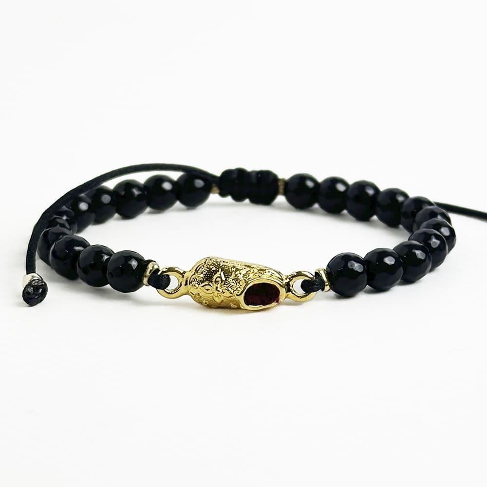 Браслет Башмачок Спиридона Агат Черный (300110901)