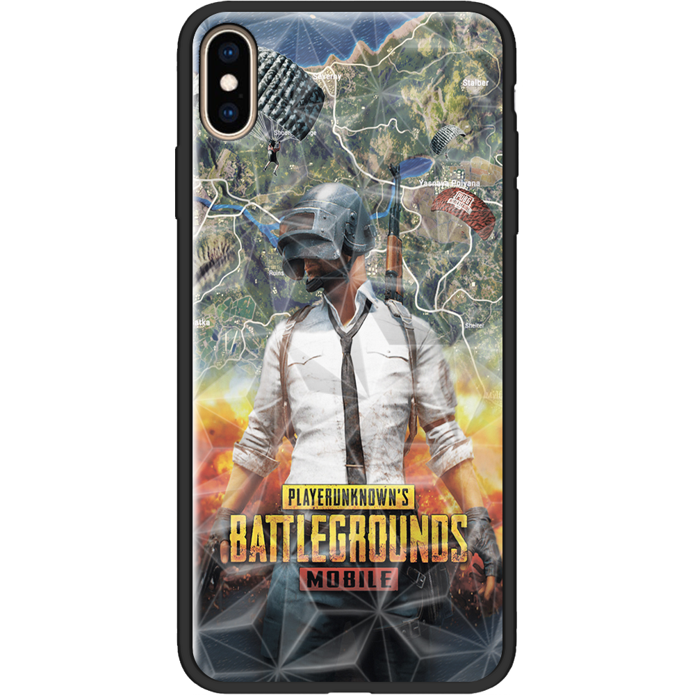 Чехол Boxface iPhone XS Max PUBG Mobile Черный силикон с призмой (35321-up2309-37858)