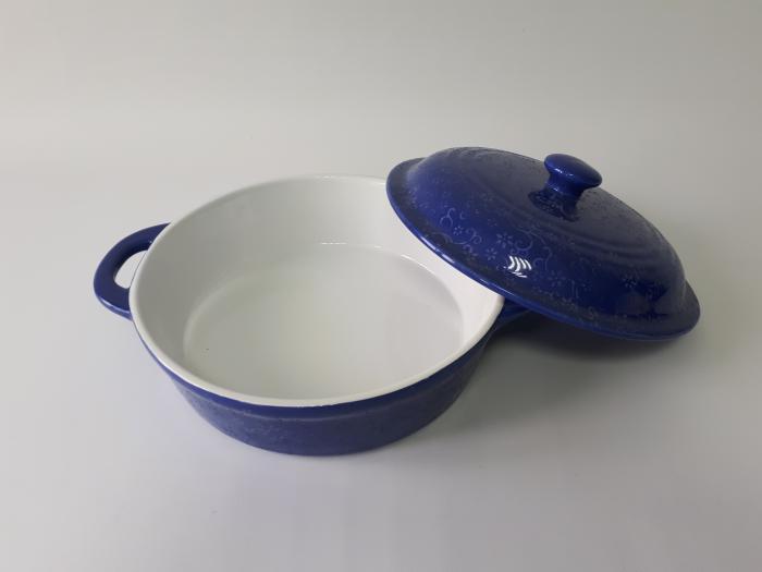 Керамическая жаропрочная кастрюля с крышкой для запекания в духовке 2,5 л 25,5 см (16814) - фото 2 Керамическая жаропрочная кастрюля с крышкой для запекания в духовке 2,5 л 25,5 см (16814) - фото 2