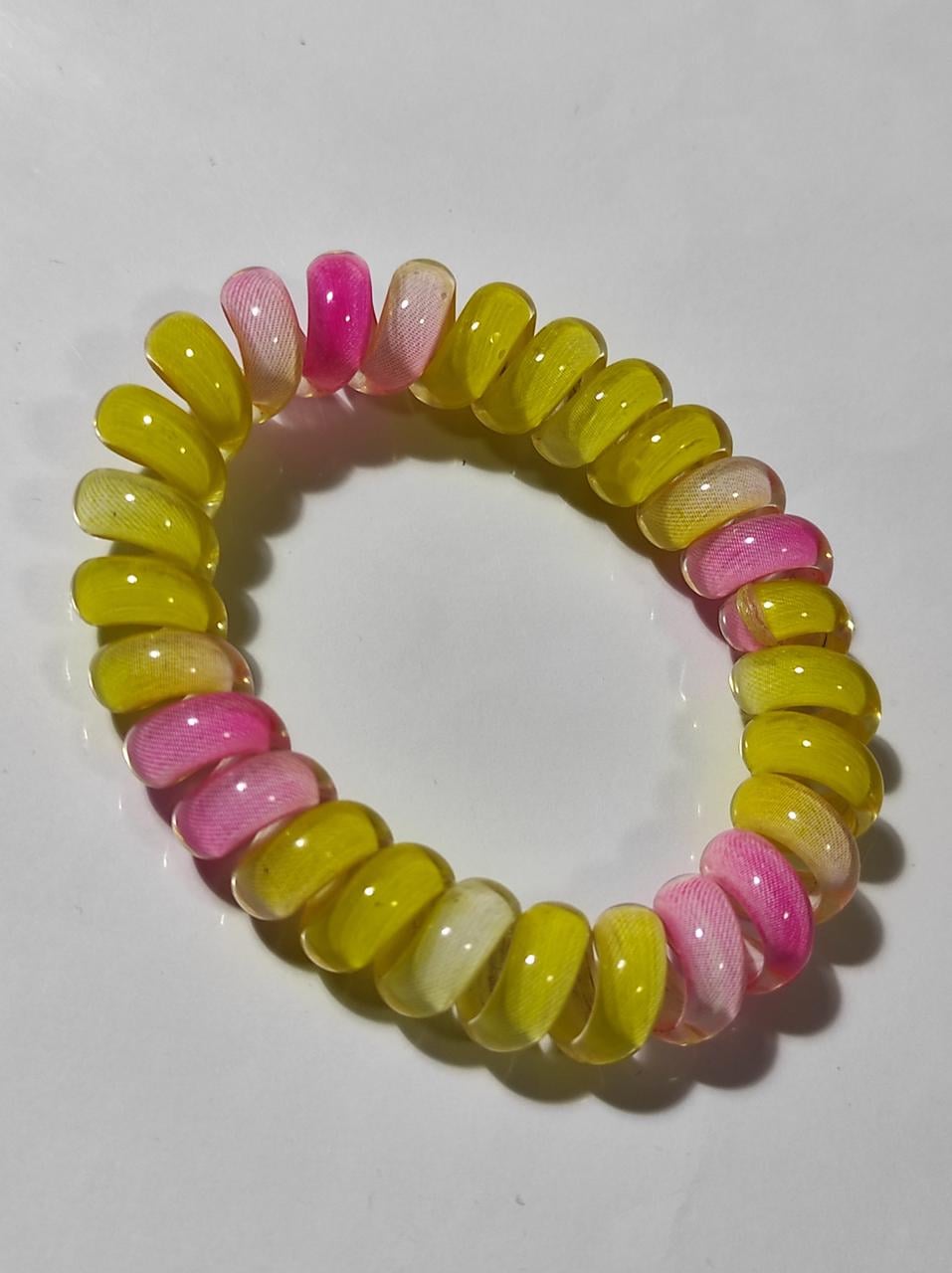 Резинка Спираль толстая с радужным рисунком 5,5 см Желтый (52-4-1794-Ж)