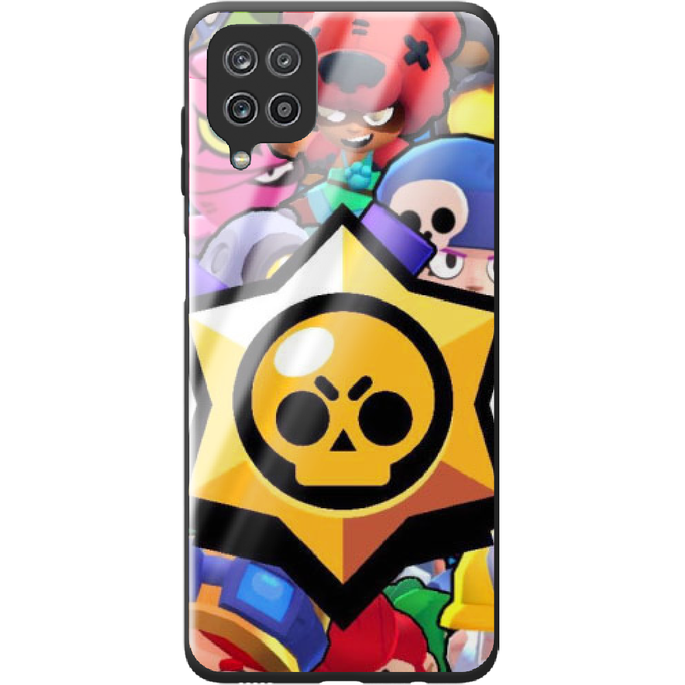Чехол BoxFace Samsung M325F Galaxy M32 Brawl Stars Черный силикон со стеклом (42962-up2389-44203)