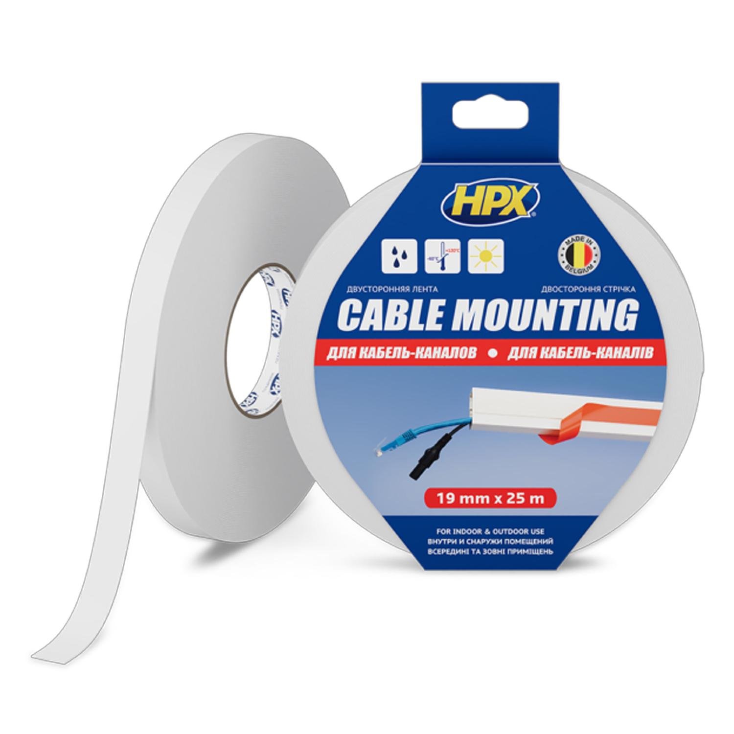 Лента для кабель-каналов HPX DSW1925 19x1 мм 25 м вспененная полиэтилен/акрил Белый (INRUC0040319015040) - фото 2