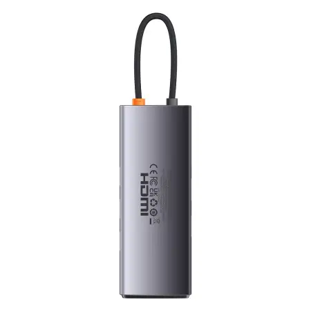 Хаб BASEUS Metal Gleam Series 4в1 Multifunctional Type-C HUB Type-C to USB 3х4 WKWG070013 Grey - фото 3