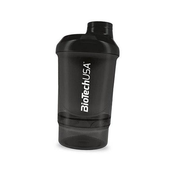 Фляга BioTechUSA Wave+ Nano shaker 300 мл +150 мл Panther Black