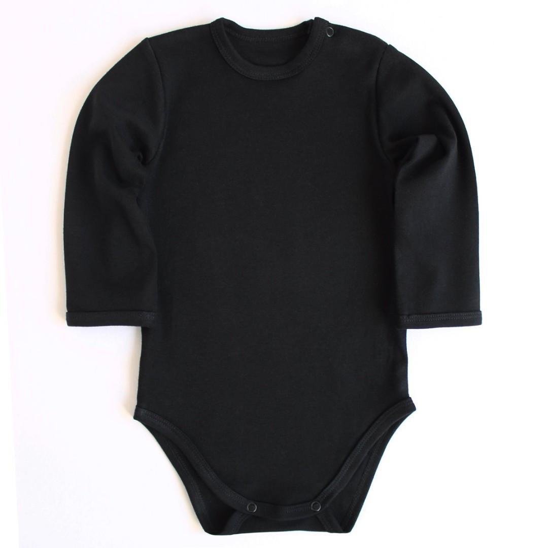 Боди с длинным рукавом 68 см 3-6 мес Черный (2679641609)