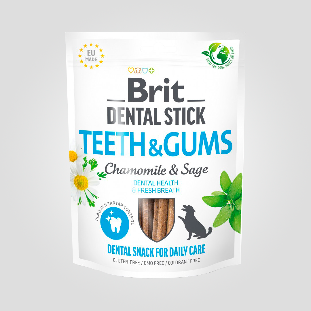 Ласощі для собак Brit Dental Stick Teeth&Gums здорові ясна та зуби ромашка і шавлія 7 шт. 251 г (20504658)