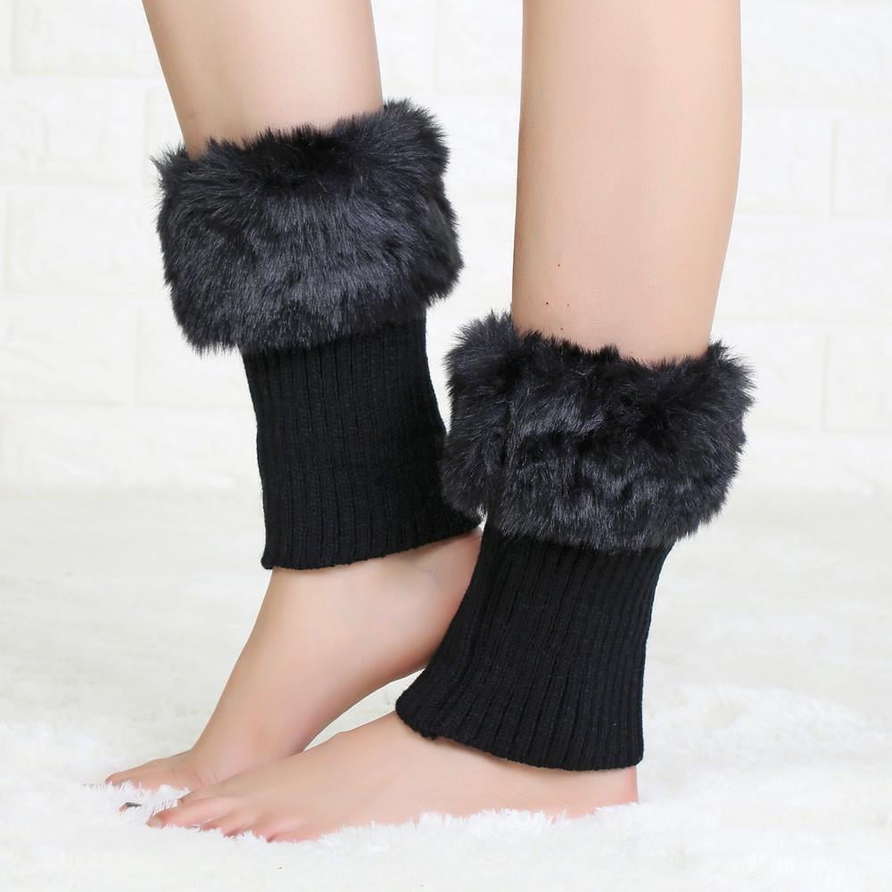 Гетри з хутром під черевики One size Чорний (2438)