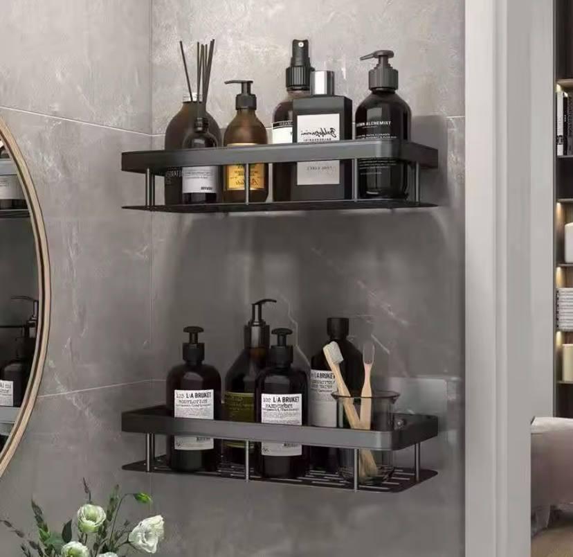 Полка-органайзер настенная для хранения в ванной комнате металлическая Черный (23748702) - фото 2 Полка-органайзер настенная для хранения в ванной комнате металлическая Черный (23748702) - фото 2